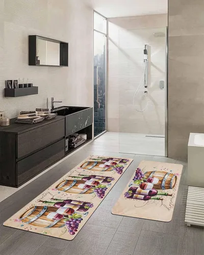Miniatura 2 de Tapete de baño retro de barril de vino para bañera, antideslizante, de secado rápido y absorbente, tierra de diatomeas, fregadero de cocina, tapete