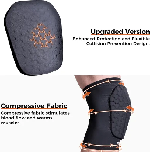 Miniatura 3 de COOLOMG Rodillera de Baloncesto para Niños, Jóvenes y Adultos, Manga de Rodilla de Compresión Antideslizante para Béisbol, Voleibol, Fútbol Negro