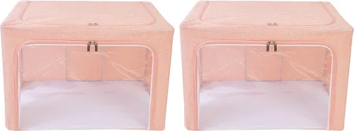 Miniatura 24 de Periea Beau - Paquete de 2 cajas de almacenamiento de 74 L (20.9 x 15.7 x 13.8 in), plegables y apilables de tela, bolsas de almacenamiento