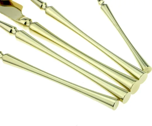 Miniatura 3 de JASHII Juego de cubiertos de lujo de 20 piezas de acero inoxidable 18/10 para 4 personas, incluye cuchillo de cena, tenedor, cuchara, apto para L &