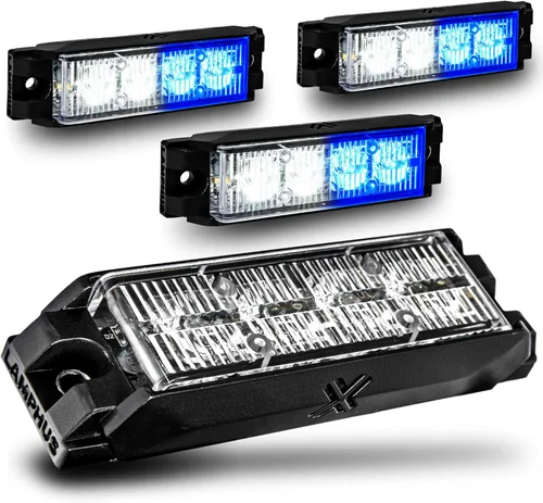 Miniatura 50 de LAMPHUS NanoFlare - Luz de advertencia estroboscópica de 5 pulgadas y 6 W, color blanco ámbar, luz de advertencia estroboscópica para parrilla