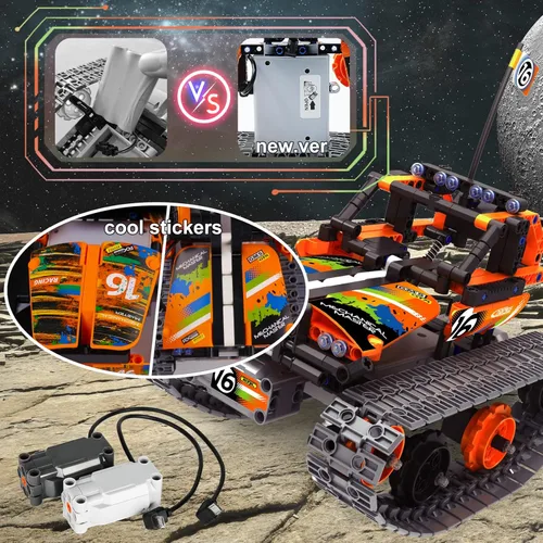 Miniatura 5 de BIRANCO. STEM - Kit de construcción de control remoto 3 en 1 RC Tracked Racer/Tank/Robot Engineering Toys, juego de construcción científica, auto