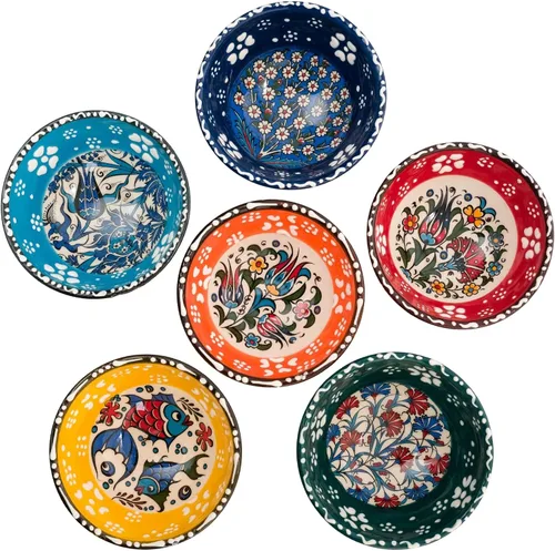 Miniatura 12 de BCS Juego de 6 cuencos de cerámica pequeños para inmersión, tabla de preparación de cocina y charcutería, plato de salsa de soja, platos decorativos