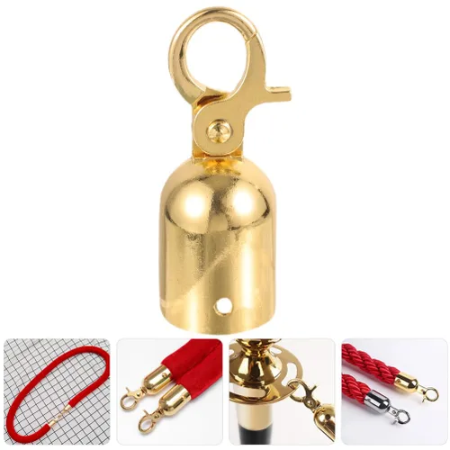 Miniatura 3 de Uonlytech Gancho de cuerda de terciopelo de repuesto de aleación de aluminio para control de multitudes, gancho de barrera de seguridad para Dorado