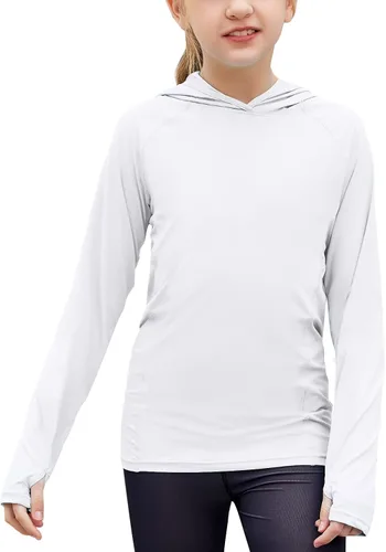 Miniatura 13 de Zaclotre - Sudadera con capucha para niños, con protección solar UPF 50+, de secado rápido, para niñas, con agujeros para los pulgares