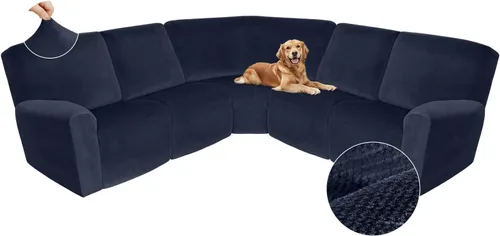 Miniatura 391 de Arfntevss Fundas de sofá seccional reclinable de terciopelo, Funda de sofá seccional de esquina para sofá reclinable, Funda elástica suave