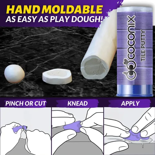 Miniatura 3 de Coconix Kit de reparación de azulejos y piedra Repara grietas, astillas y arañazos en bañeras, suelos de baldosas y piedra, paredes y mostradores
