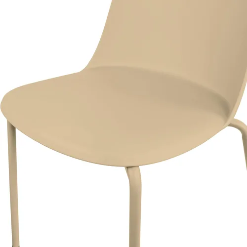 Miniatura 7 de 2xhome Silla de comedor moderna apilable sin brazos Asiento de plástico con patas de metal Uso en interiores o exteriores Patio de cocina