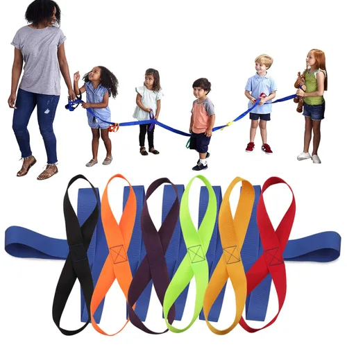 Cuerda de caminar para niños pequeños, asas coloridas para niños en edad preescolar, uso al aire libre, capacidad para 12 niños y 2 profesores (azul)