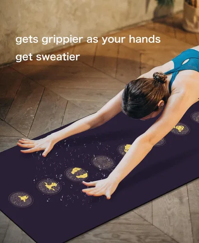 Miniatura 5 de Tapete de yoga antideslizante TPE, tapete de entrenamiento para hombres y mujeres, tapete de entrenamiento grueso con correa de transporte, tapetes