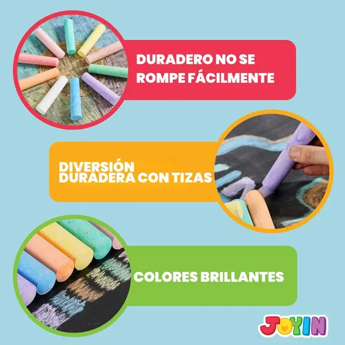 Miniatura 3 de JOYIN 120 tizas para acera para niños, caja gigante, no tóxica, jumbo, color jumbo, lavable, tiza para acera para niños pequeños en 10