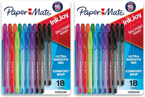 Miniatura 4 de Paper Mate InkJoy 100ST Bolígrafos de Punta de Bola, Punta Media (1.0mm), Negro, Paquete de 18