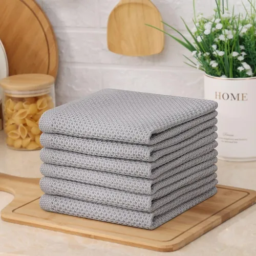 Miniatura 7 de Kitinjoy - Paños de cocina de 100% algodón, 6 paquetes de tejido a cuadros ultra suaves absorbentes para secar platos, toallas de cocina de secado