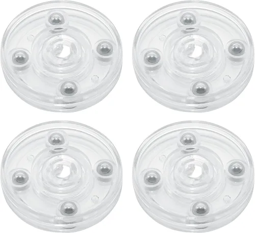 Miniatura 15 de 4 Piezas Negro 2 pulgadas Acrílico Lazy Susan Organizador Giratorio de Mesa con Rodamientos - Placa Giratoria Redonda para Estante de Especias