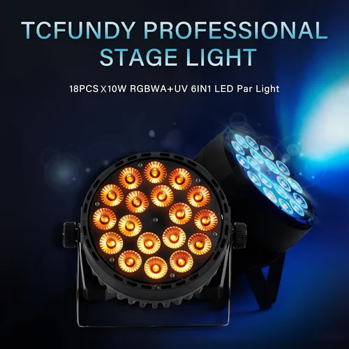 Miniatura 3 de DMX RGBWA - Luz Par de 180 W, UV 6 en 1, 18 luces LED Par 64 Luces de club de DJ con sonido activado para DJ Disco Club Festival Boda Fiesta Iglesia