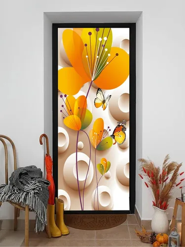 Miniatura 23 de artfanke Adhesivos 3D para puerta, 30.3 x 78.7 pulgadas, papel tapiz de piedra para puerta de escalera de piedra, calcomanías autoadhesivas