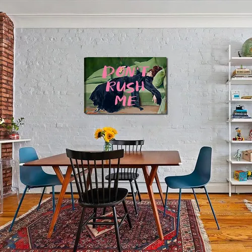 Miniatura 4 de Maximalist - Arte de pared decorativo estético de moda, arte de pared ecléctico femenino, arte de pared con texto en inglés "Don't Rush Me Altered