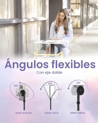 Miniatura 5 de KraftGeek Trípode magnético para teléfono con palo selfie automático de 66'' para iPhone MagSafe – con control remoto, trípode portátil para Negro