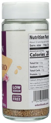 Miniatura 4 de Eden Foods, Orgánico, Gomasio, Semillas de Sésamo y Sal Marina, 3.5 oz (100 g) - 2pcs