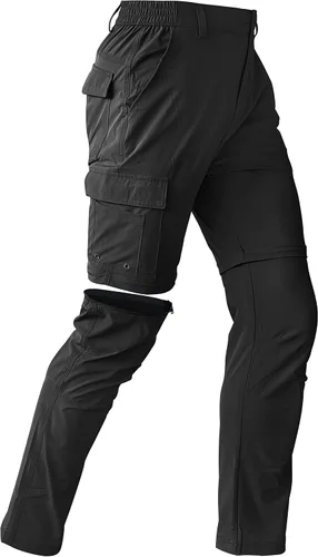 Pantalones convertibles de senderismo para hombre, impermeables, ligeros, de secado rápido, con cremallera, pesca, viajes, safari, trabajo al aire
