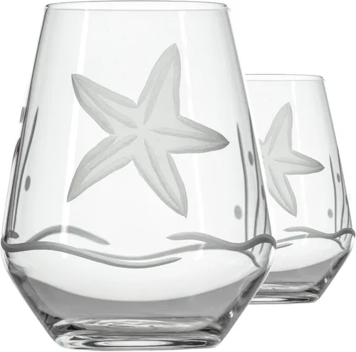 Miniatura 19 de Rolf Glass Starfish - Copas de vino multiusos de 18 onzas, juego de 4 copas de vino grandes, sin plomo, copas de vino grandes grabadas, fabricadas