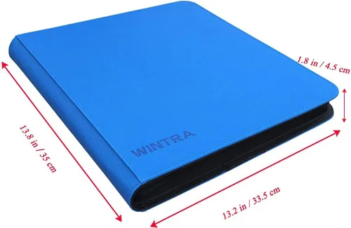 Miniatura 4 de Carpeta de tarjetas azules de 12 bolsillos, álbum de coleccionistas de tarjetas coleccionables de carga lateral, tarjetero premium con 720