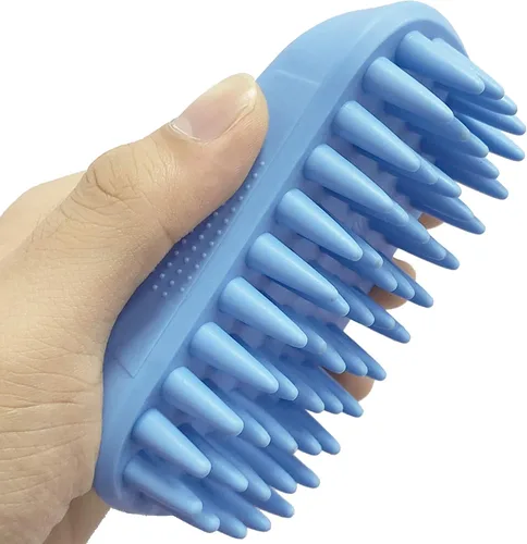 Miniatura 4 de Cepillo de silicona para mascotas con champú para mascotas con pelo largo y corto, mascotas medianas y grandes, perros y gatos, cepillo de ducha