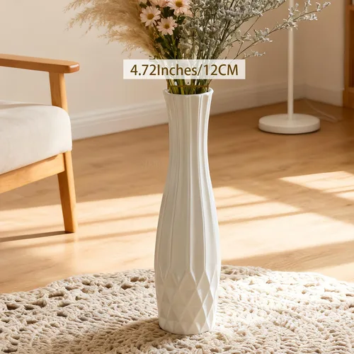 Miniatura 7 de Jarrón de cerámica blanca grande de 24 pulgadas para suelo, decoración moderna del hogar, sala de estar, oficina, dormitorio, cocina, boda, casa