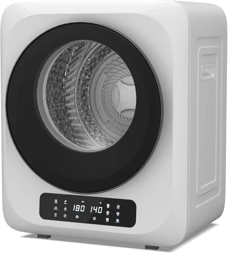 Miniatura 11 de VCJ Secadora portátil de 2.6 pies cúbicos, secadora de ropa eléctrica de 1400 W con 5 modos de secado y bañera de acero inoxidable, secadora Blanco
