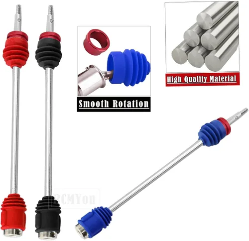 Miniatura 4 de RC Upgrades Pieza para 1/10 T-Maxx/Revo/E-Maxx (primera generación), ejes de eje de transmisión delantero trasero #45 de acero #45, piezas de Negro