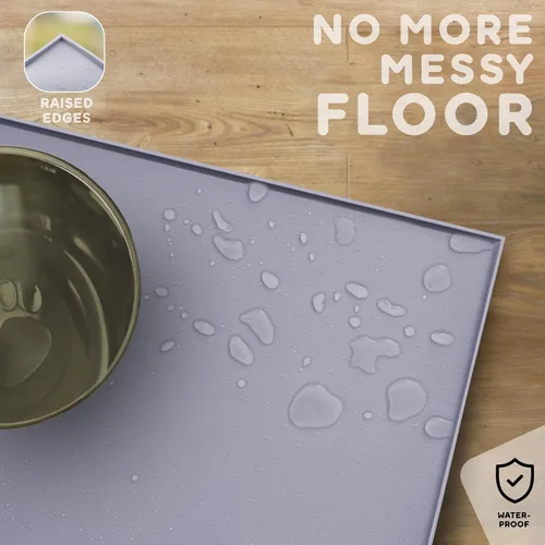Miniatura 5 de Tapete de Comida para Perros – Tapete para Perros con Bordes Elevados para Comida y Agua Previene Derrames, Tapetes Impermeables para Comida