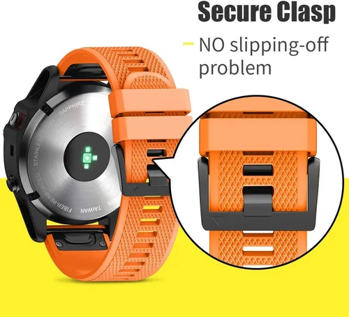 Miniatura 4 de ANCOOL para Banda de reloj Fenix 5/6/7 de 22mm de silicona suave Compatible con Garmin Fenix 5 Plus/6 Pro/8 47mm/7 Pro/Approach S60/S62