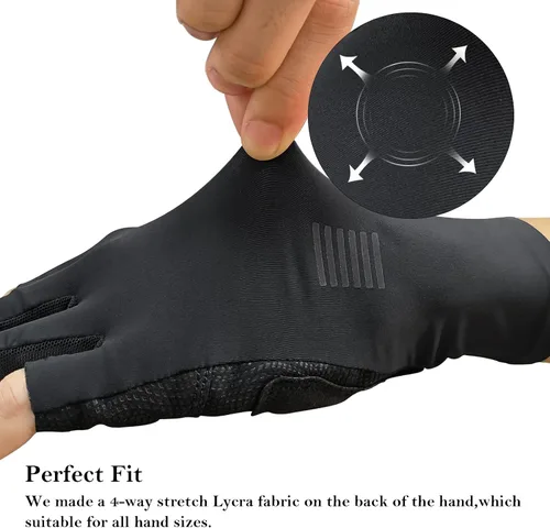 Miniatura 4 de YKYWBIKE Guantes de ciclismo transpirables, guantes deportivos acolchados de medio dedo, guantes de ciclismo antideslizantes, guantes de bicicleta