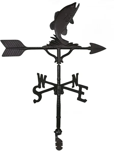 Miniatura 9 de Montague Metal Products Veleta de lujo de 32 pulgadas con adorno de bajo negro satinado