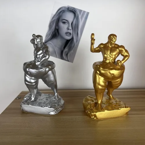 Miniatura 9 de Autoescultura, toma un martillo para tallarte a ti mismo, estatua de fitness para perder peso, decora tu hogar, oficina o estante
