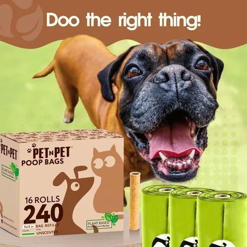 Miniatura 4 de Pet N Pet Bolsas de excremento para perros, 240 rollos de bolsas de excremento de perro a base de plantas, bolsa gruesa para perros, 100% a prueba