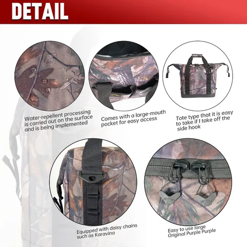 Miniatura 6 de Bolsa de reefer aislada, portátil, con aislamiento térmico, plegable, suave, adecuada para almuerzo, picnic, pesca, barco, campamento, playa, viaje
