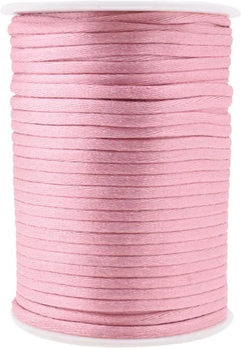 Miniatura 48 de Mandala Crafts Cordón de Satén de Nailon 2mm Cordón Rattail Champagne - 100 Yardas Cordón de Nailon Chino para Nudos Cordón de Seda Cola de Rata