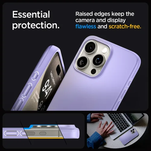 Miniatura 5 de Spigen Funda delgada diseñada para iPhone 15 Pro Max (2023) [carcasa dura] [protección de grado militar] - morado iris