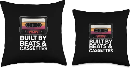Miniatura 3 de Built by Beats and Cassettes Retro Music Tape Throw Pillow