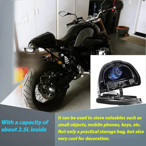 Miniatura 7 de Caja superior para asiento trasero de motocicleta, caja de almacenamiento de equipaje, funda superior para maletero de asiento para B-MW R Nine T R