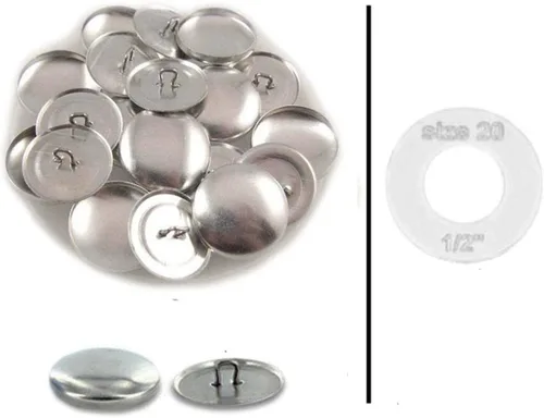 Miniatura 4 de Tamaño 20 (1/2") botones para cubrir/Self Cover botones con Wire Backs por I Craft for Less – QTY 75