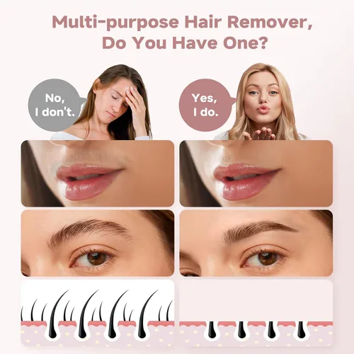 Miniatura 7 de Removedor de vello facial para mujeres (Gen 3 Pro), recortador facial de cejas, dispositivo de depilación 2 en 1 de lujo para cara, labios, nariz