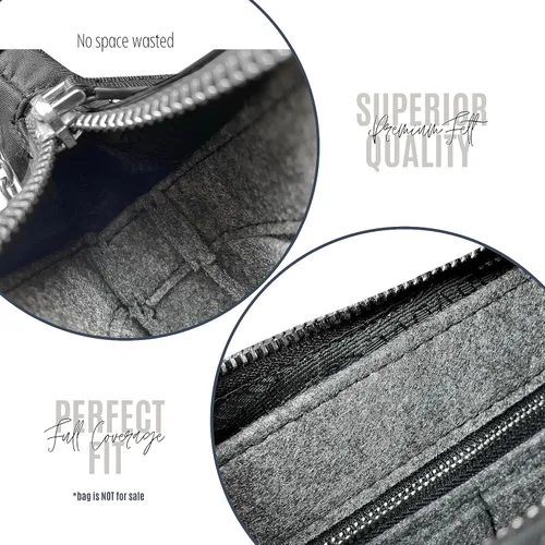 Miniatura 4 de Purse Organizer for Re Edition 2005 Bag Organizer, Re Edition 2005 Bag Insert, Handmade Snug Sturdy Felt Organizer with Silver Zipper (Lime)