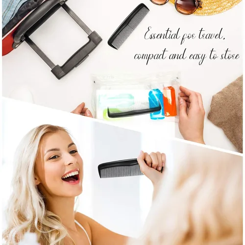Miniatura 3 de Leinuosen Juego de 24 peines de plástico para el cabello, para mujeres y hombres, aderezo fino, peine de bolsillo de tamaño mini de viaje a granel