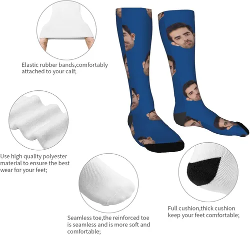 Miniatura 4 de Calcetines de cara de mascotas personalizados para hombres y mujeres con foto de amantes de las mascotas tamaño unisex para perro gato animales