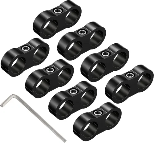 Miniatura 13 de EVIL ENERGY 4AN Abrazadera Separadora de Manguera, Abrazadera de Montaje de Línea de Combustible AN4 de Aluminio Negro 4PCS