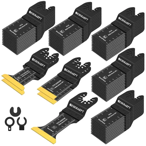 Miniatura 11 de 110 piezas de cuchillas multiherramienta, hoja de herramienta oscilante, hojas de sierra oscilantes universales de titanio para metal, clavos