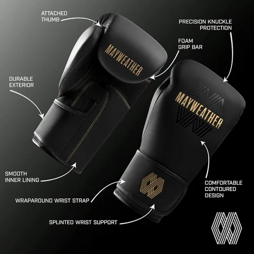 Miniatura 4 de Mayweather Core - Guantes de boxeo para hombres y mujeres, guantes de entrenamiento ligeros y duraderos para boxeo, sparring y trabajo con saco