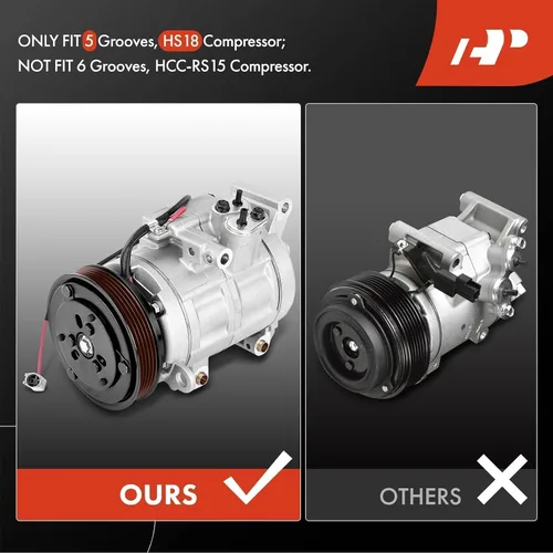 Miniatura 2 de A-Premium Compresor de aire acondicionado con embrague compatible con Mazda 3 2.0L 2010-2013, 3 Sport 2.0L 2010-2013, con compresor HCC-HS18N, 5